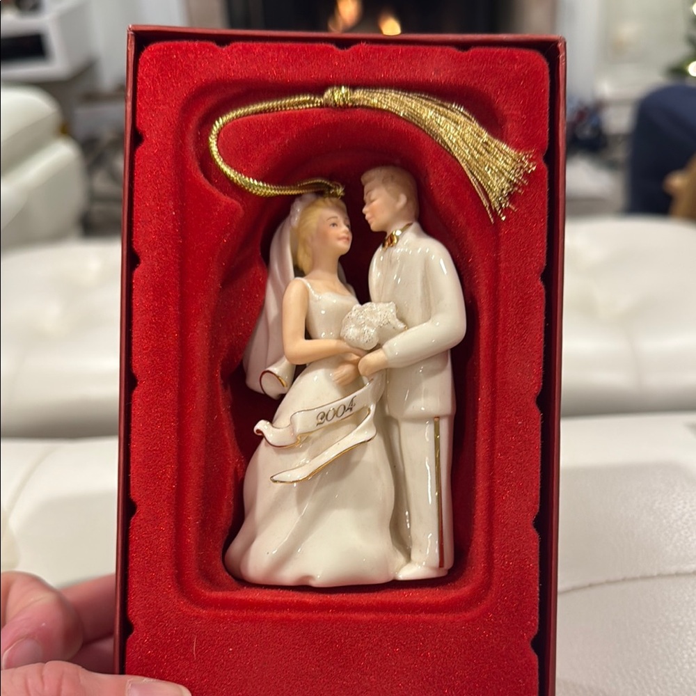 Lenox Bride and Groom Ornament - Elegant Cream and Gold